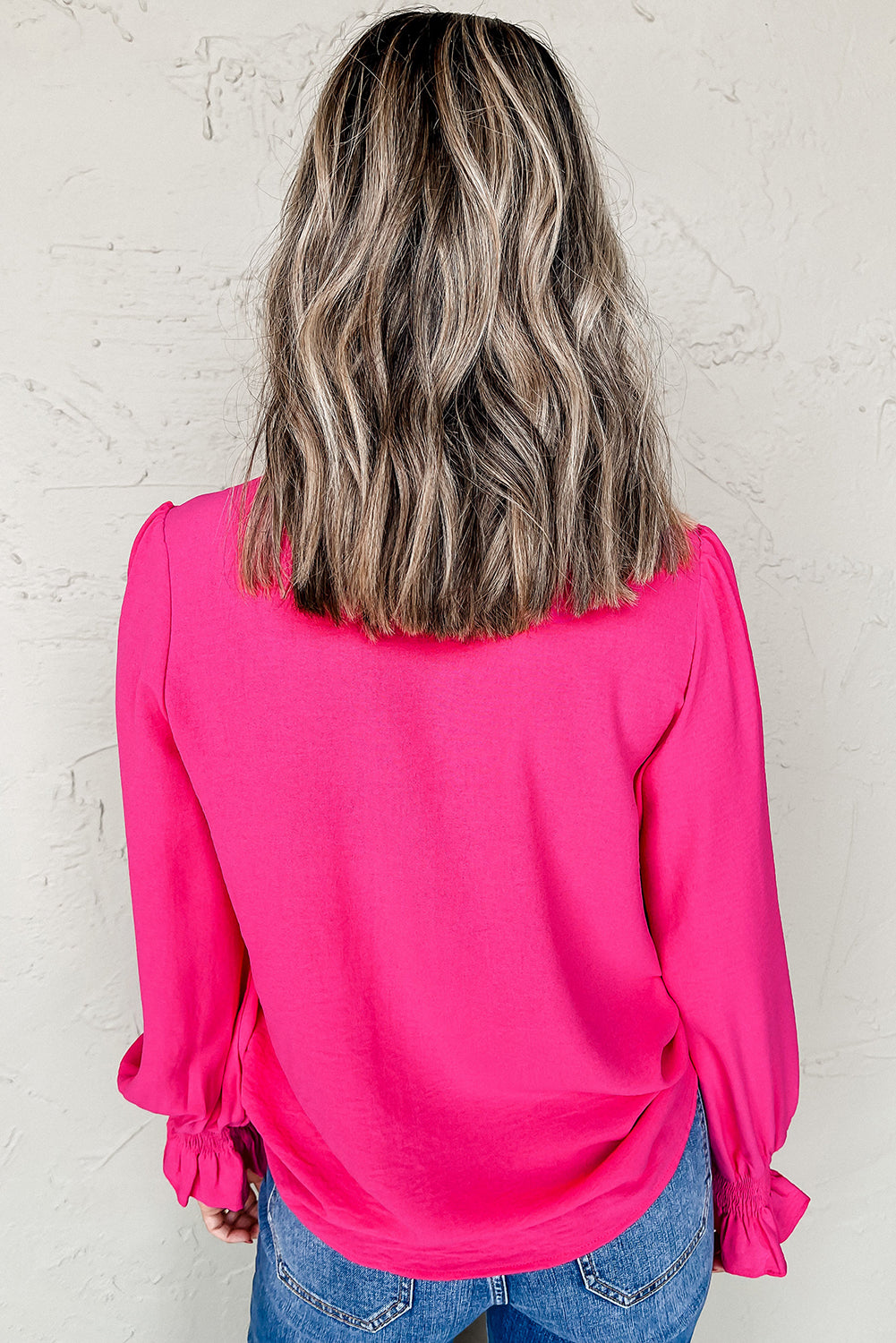 Pink Promise Smocked Cuff Blouse