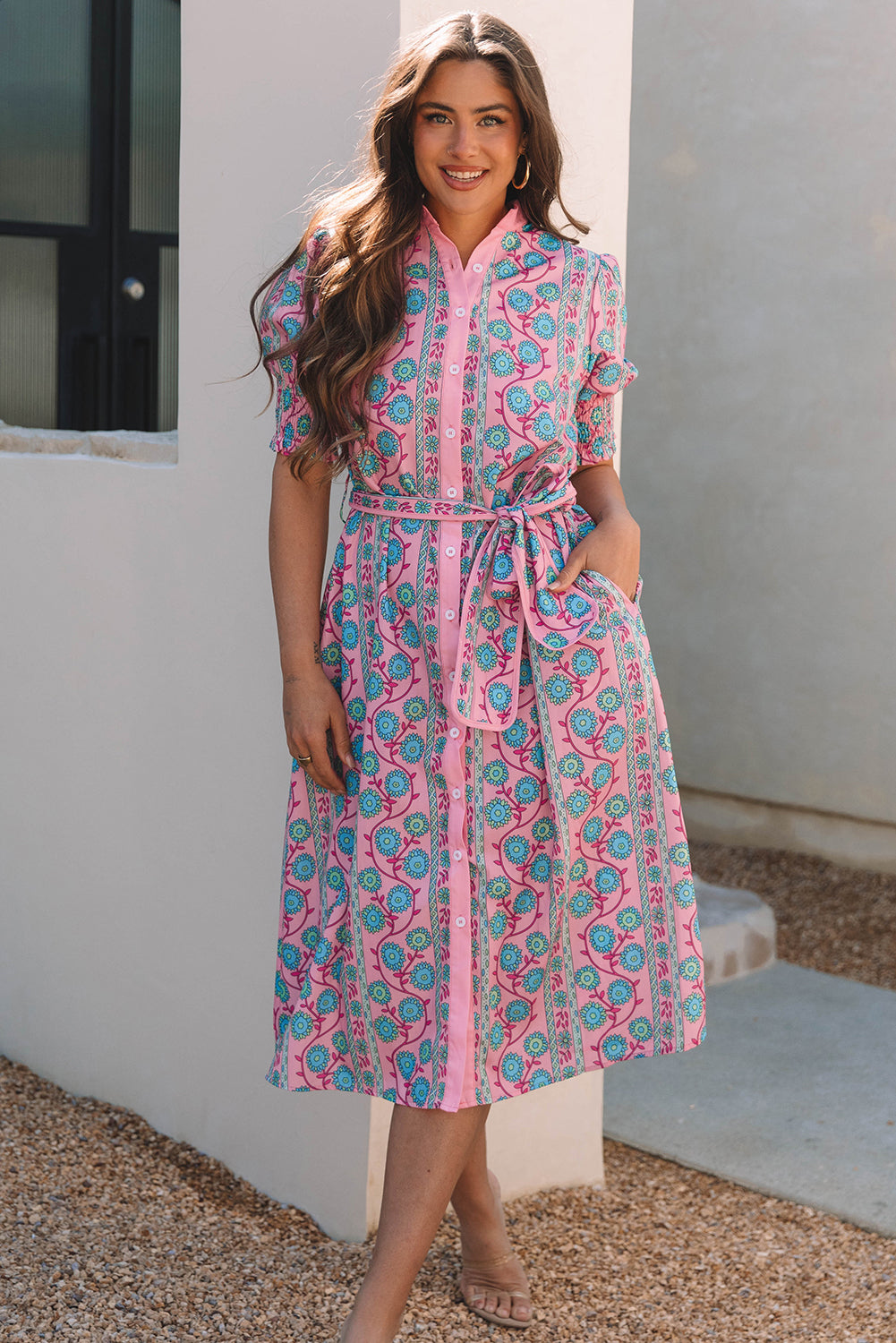 The Rosé Row Midi Dress