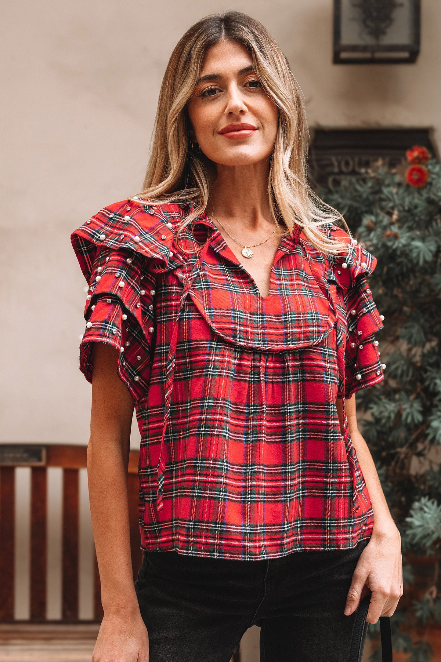Merry Manor Ruffle Blouse