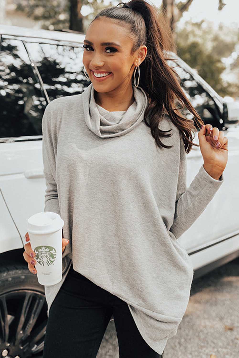 The Snowfall Soft Cowl Top