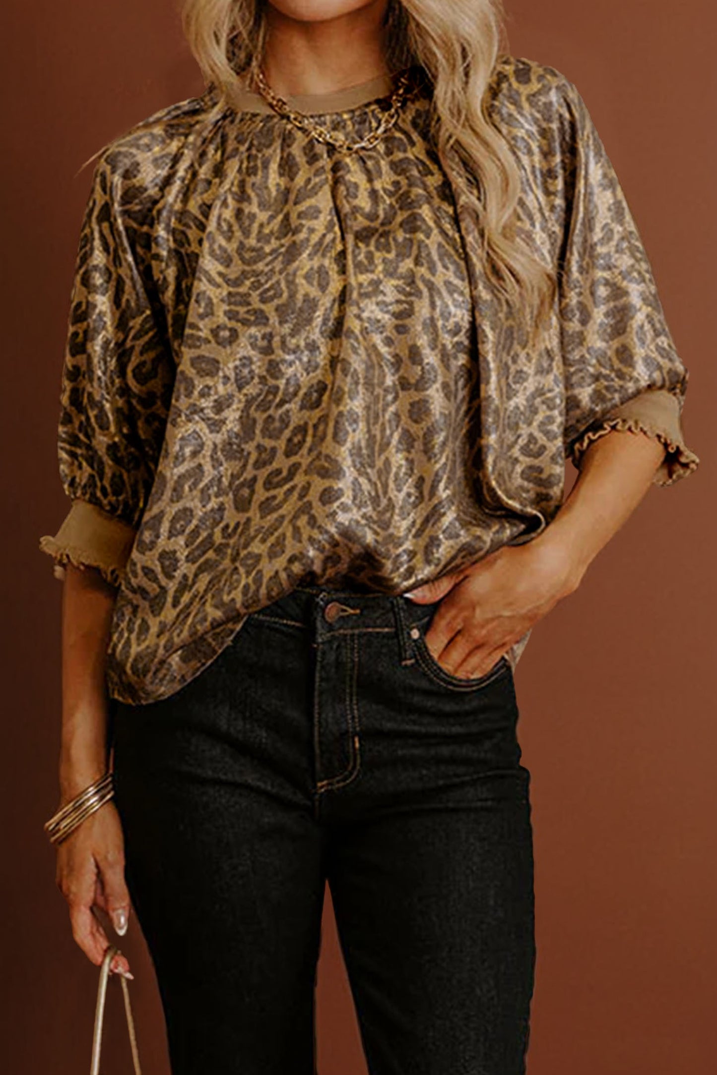 Golden Hour Leopard Blouse