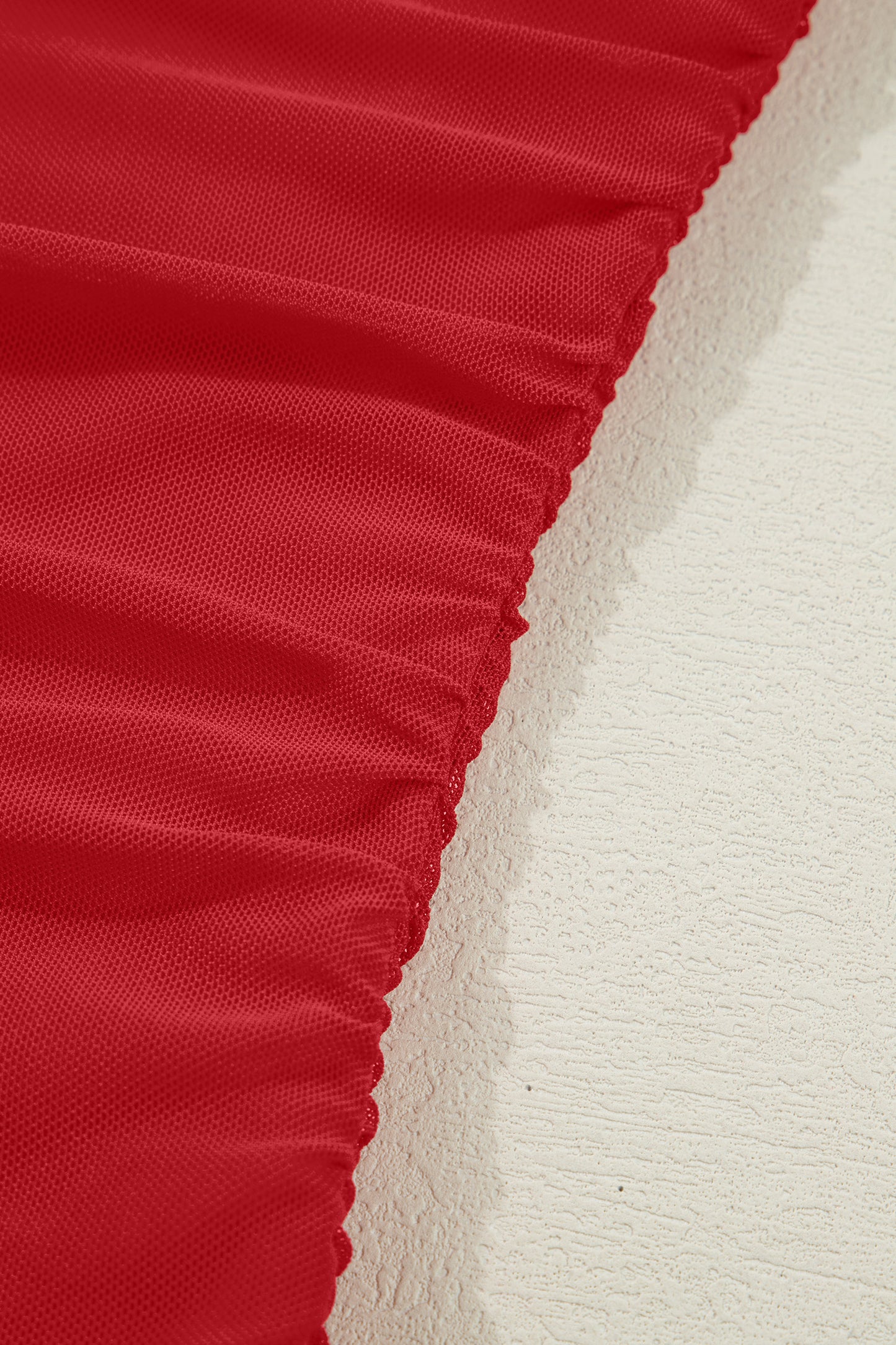 Crimson Allure Mesh Turtleneck