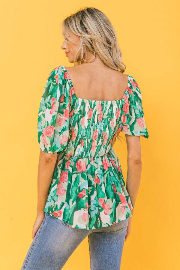 Midnight Garden Wrap Blouse