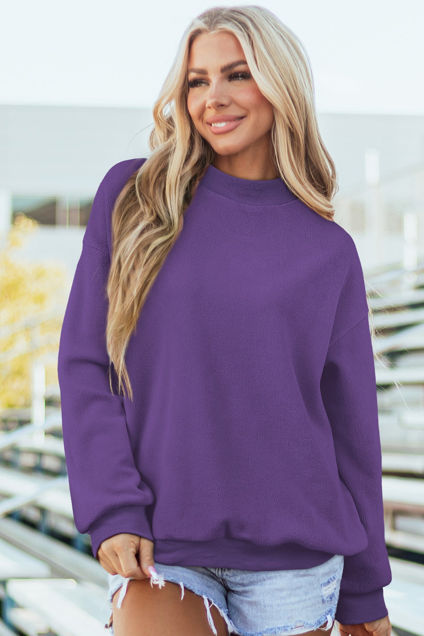 Violet Comfort Crew Pullover