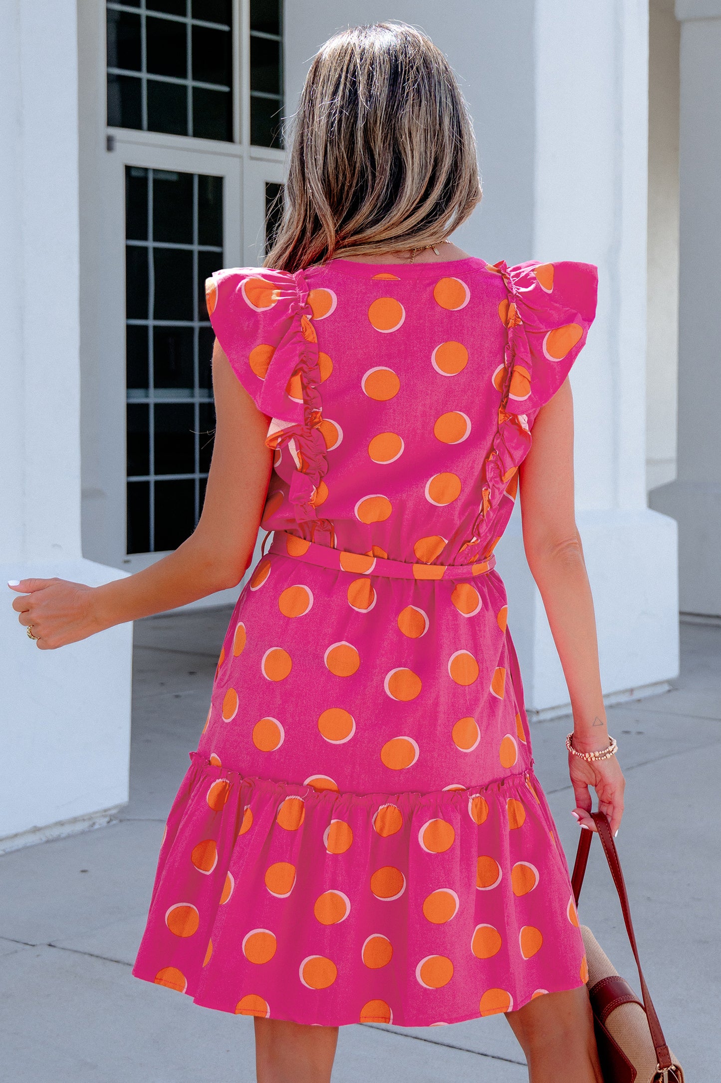 Pink Sunset Polka Dot Dress