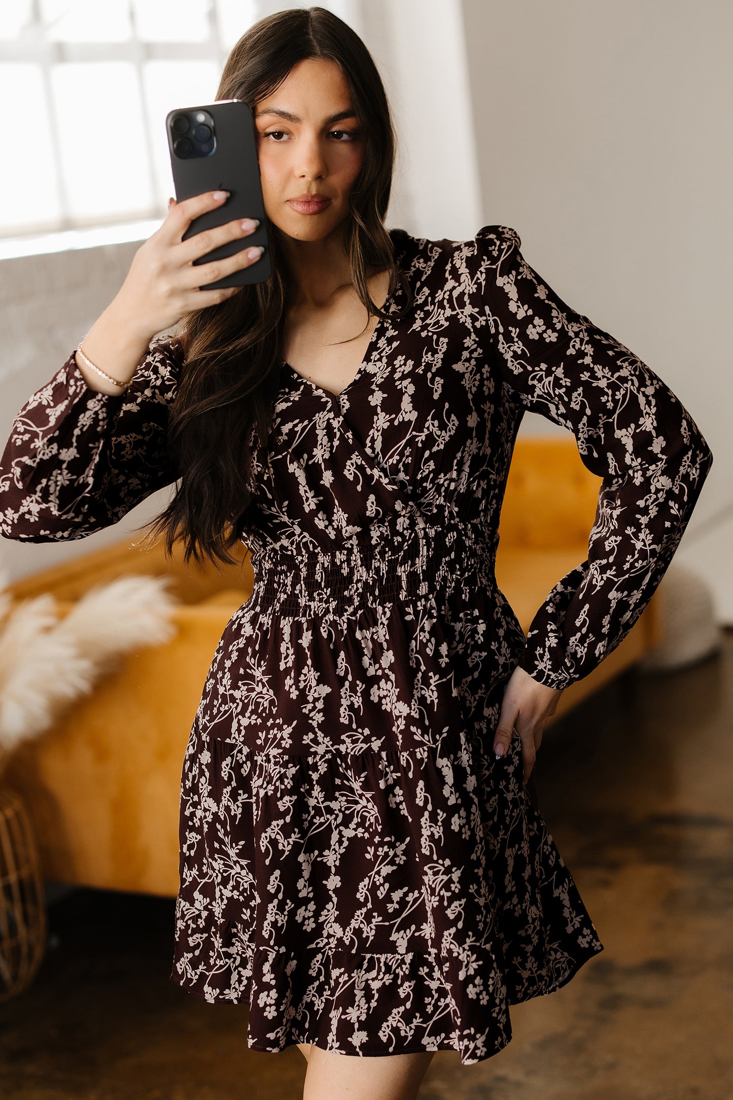 Chestnut Bloom Smocked Dress