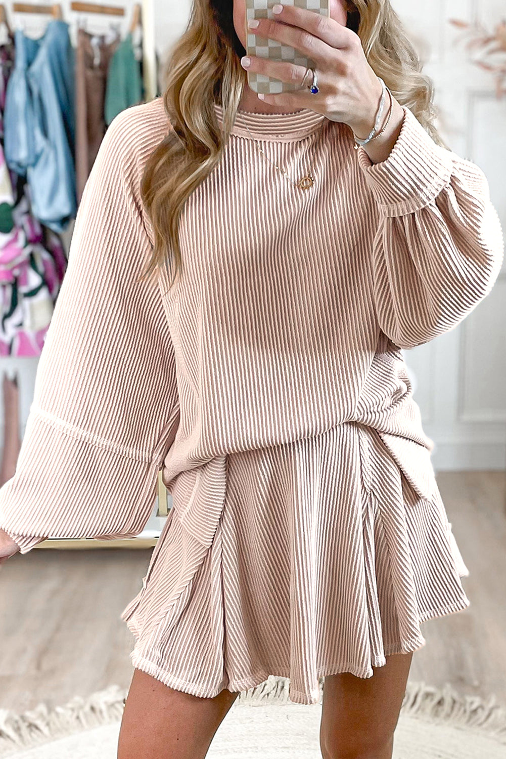 Blush Skies Textured Lounge Set