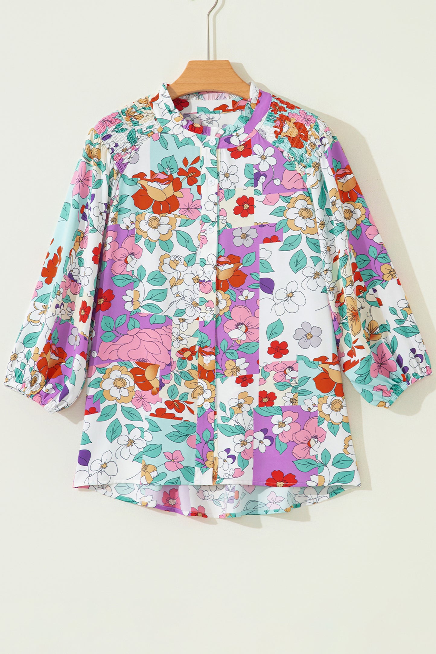 Pastel Garden Button-Down Blouse