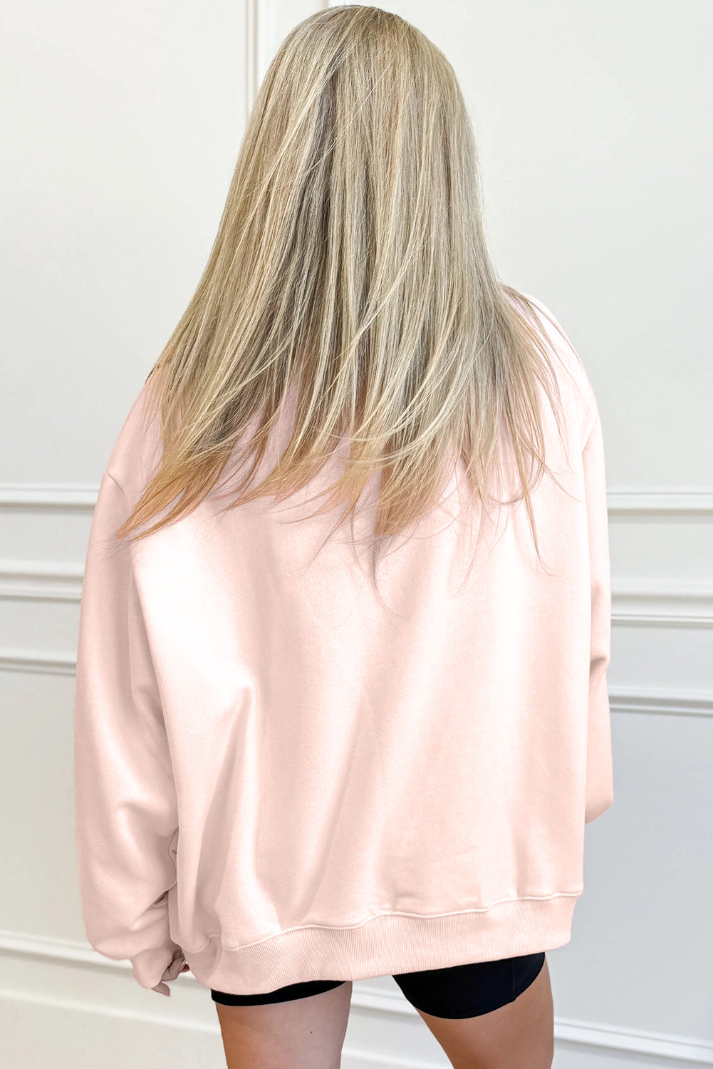 Blushing Cloud Oversized Mock Neck Sweatshirt