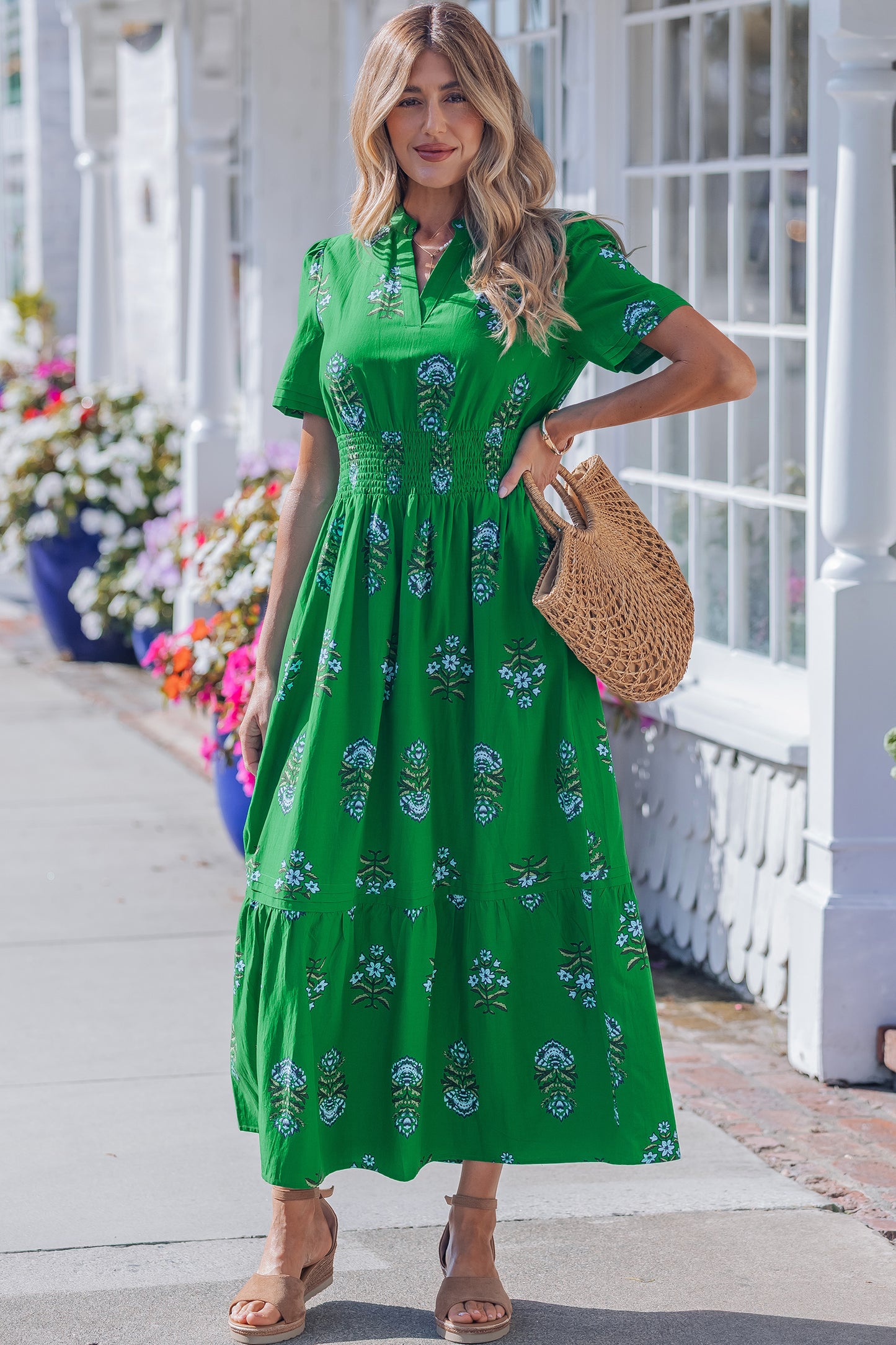 Emerald Garden Tiered Maxi
