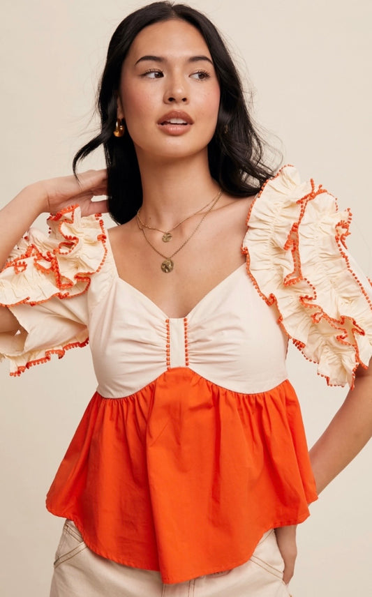 The Seaside Spritz Ruffle Blouse