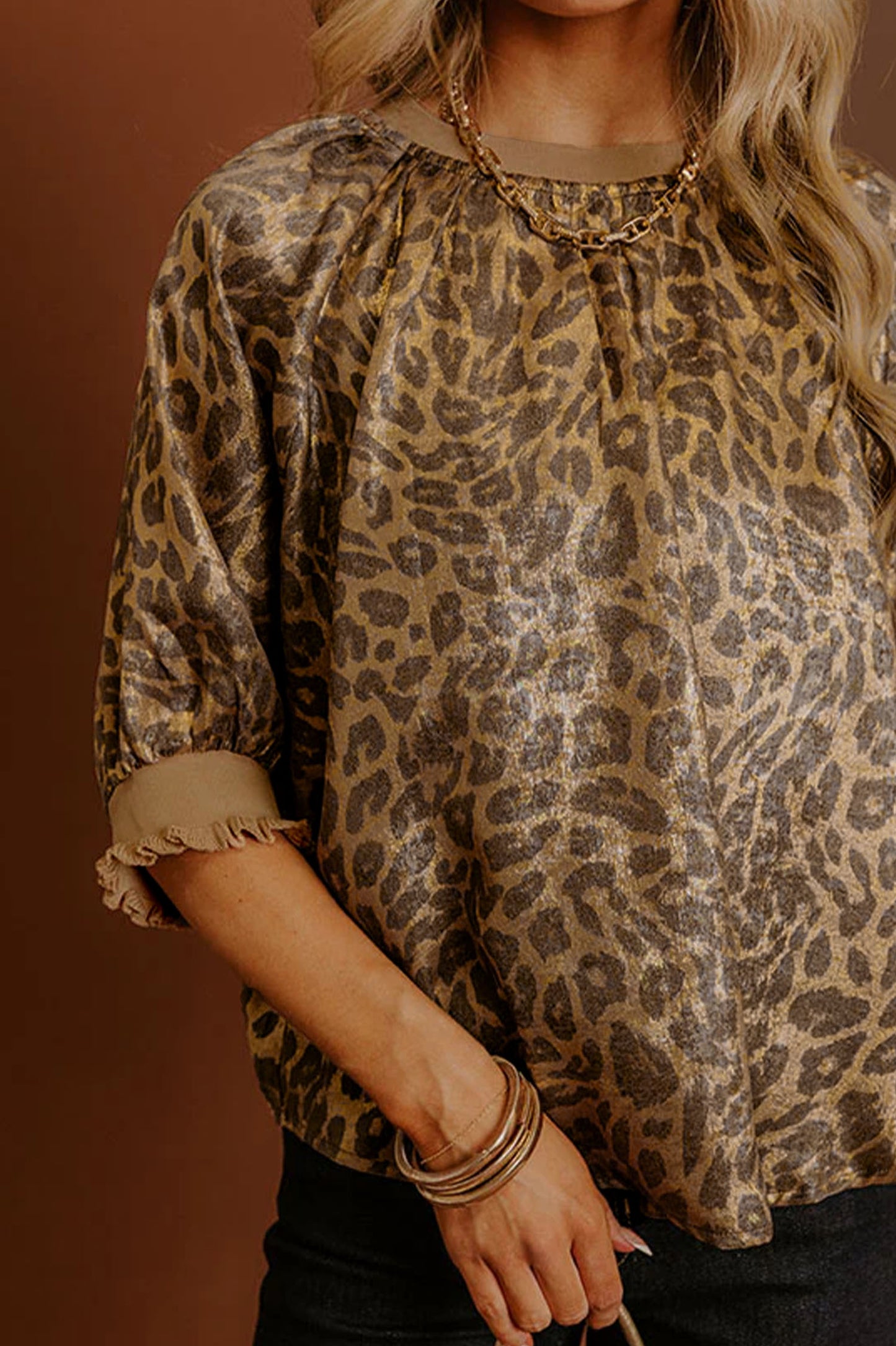 Golden Hour Leopard Blouse