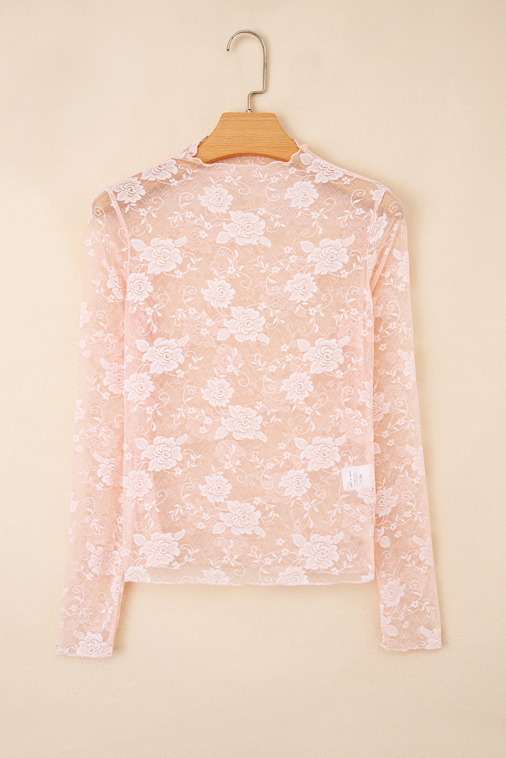 Blushing Lace Mock Neck Top