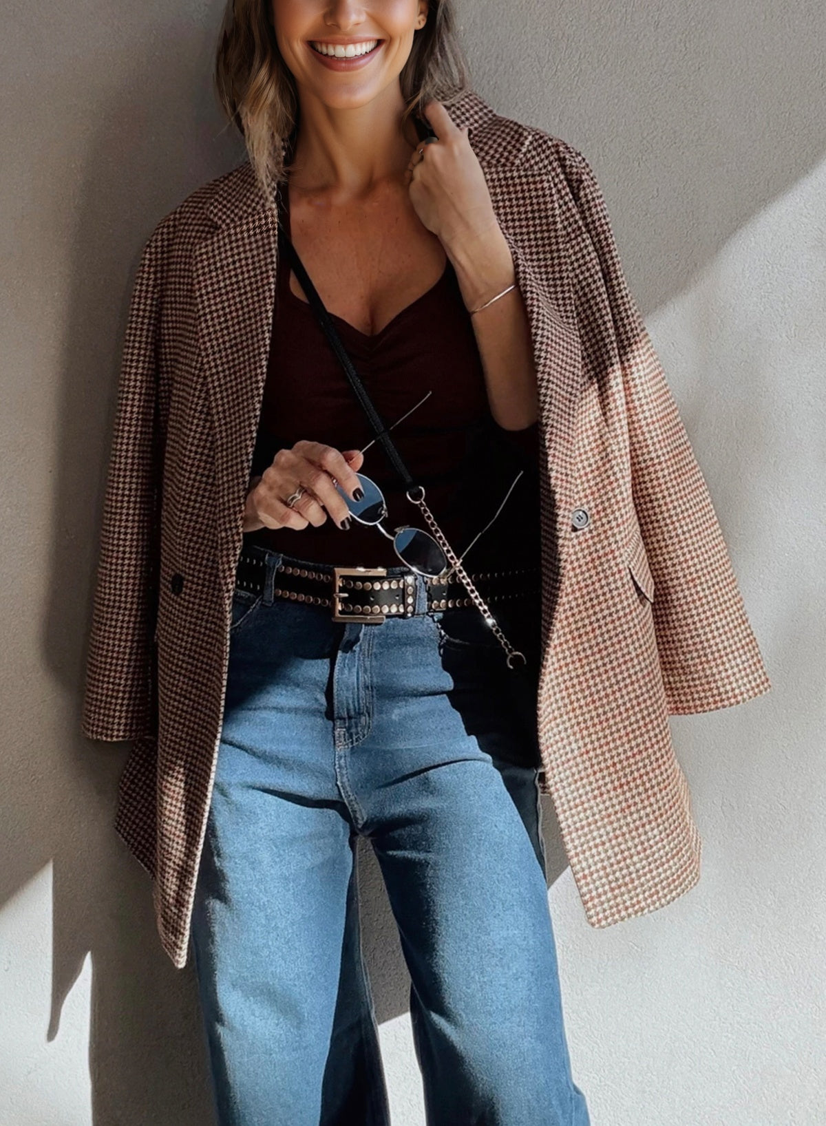 City Line Houndstooth Blazer