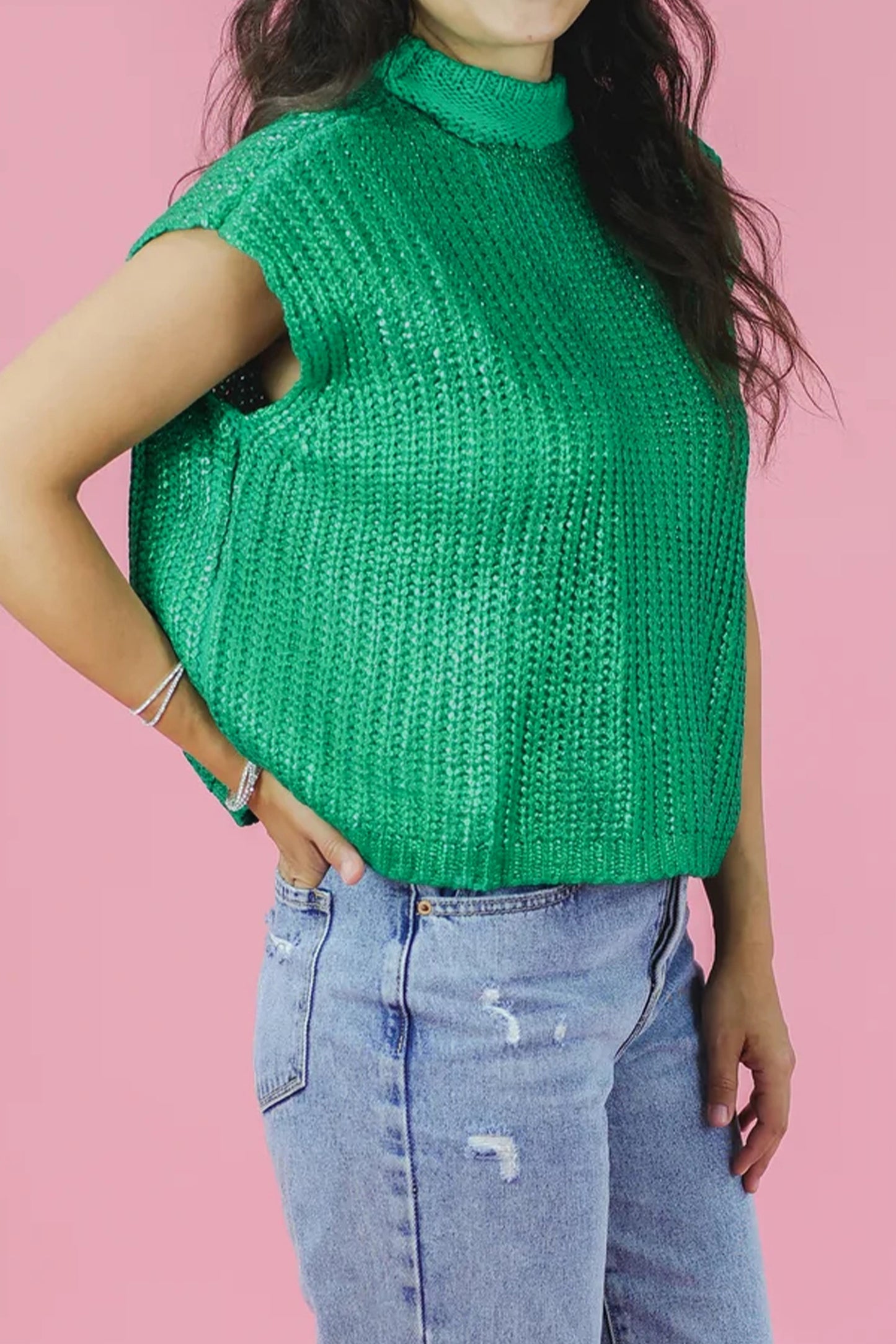Emerald Shimmer Knit Top
