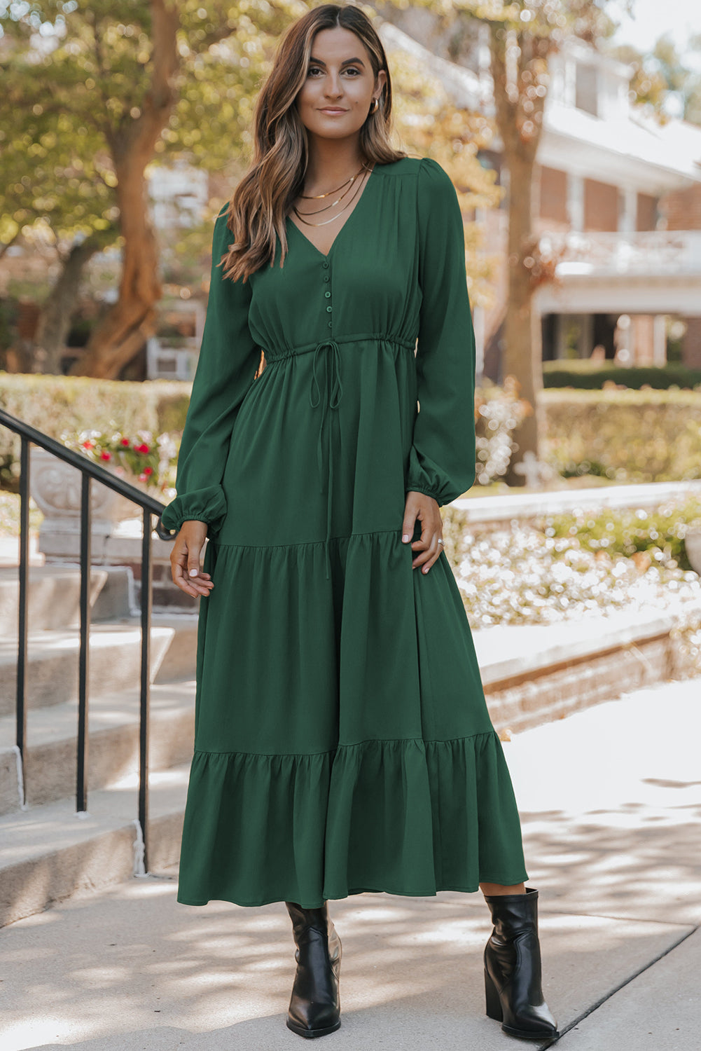 Evergreen Tiered Maxi Dress