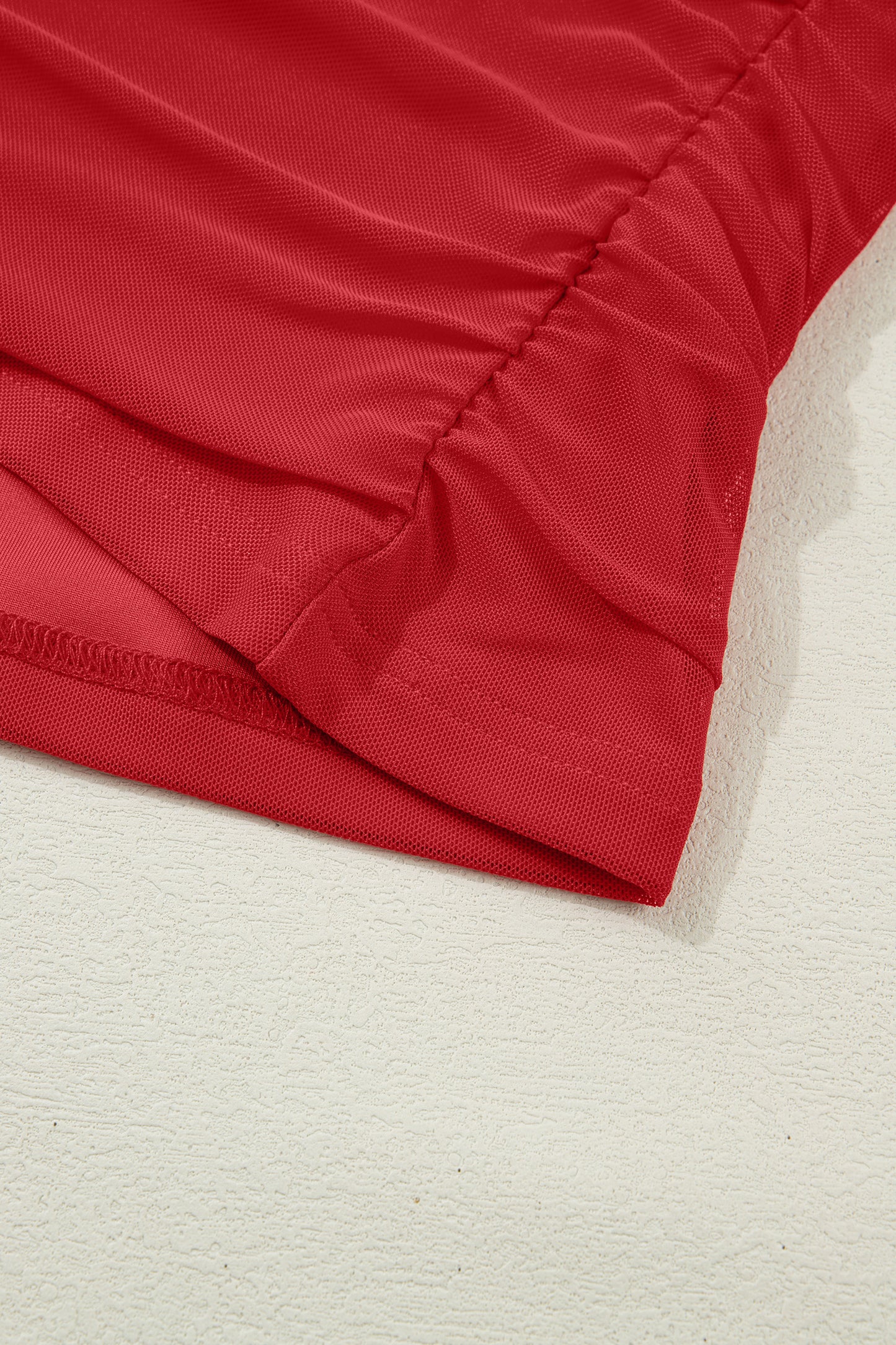 Crimson Allure Mesh Turtleneck