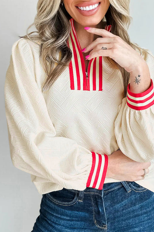 Ivory Lines Half Zip
