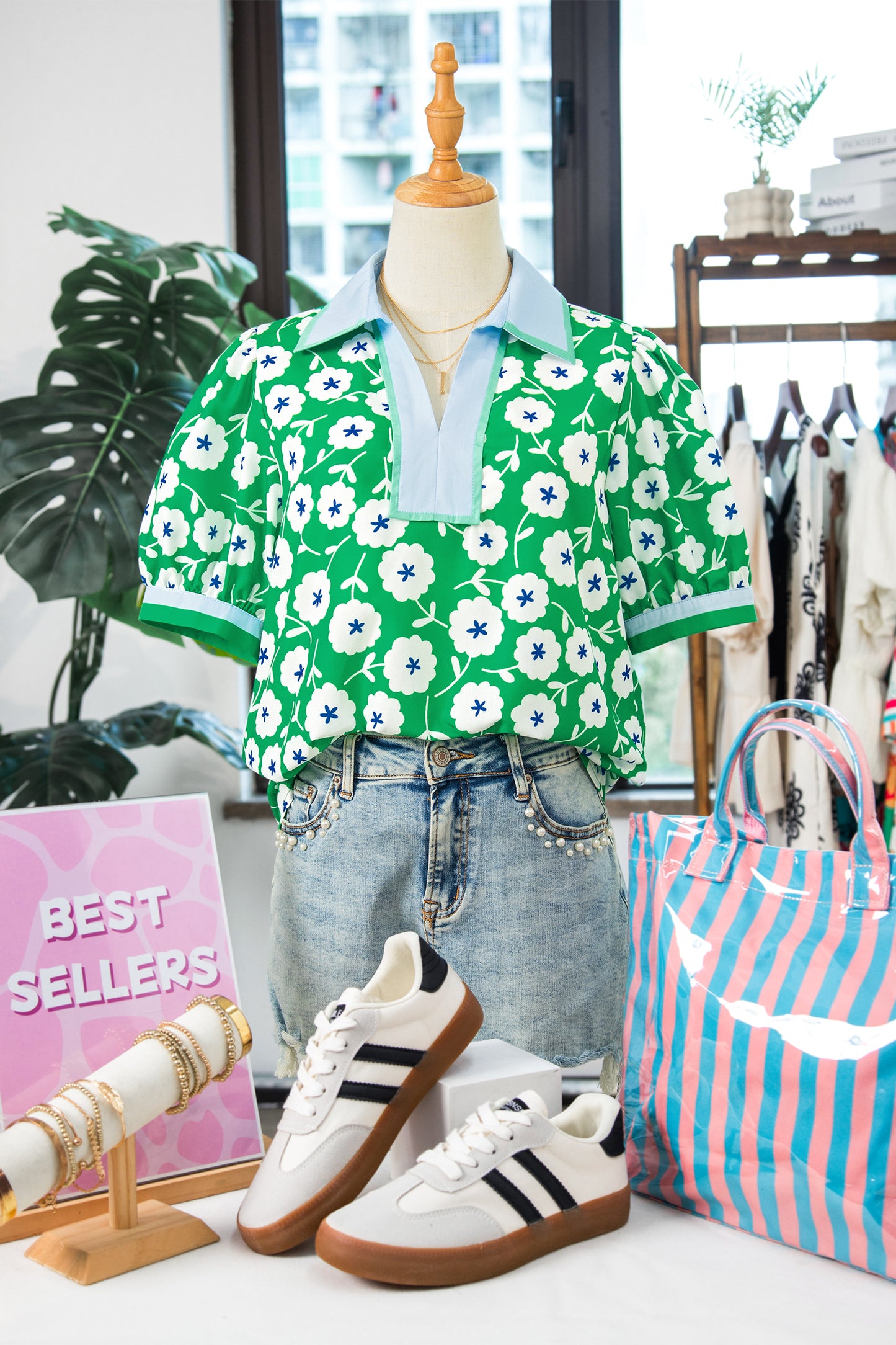 Emerald Garden Party Blouse