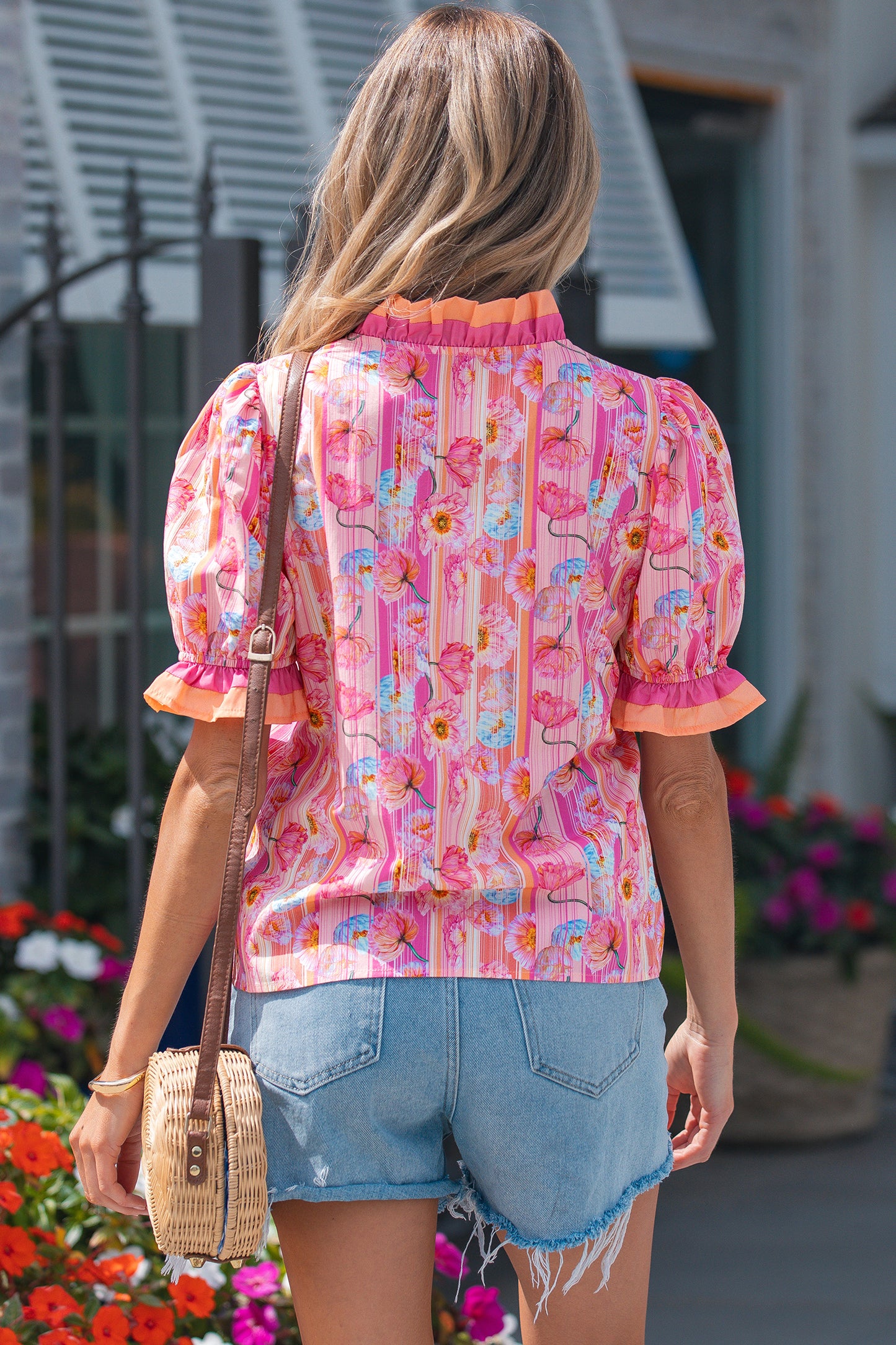 Pink Palm Blossom Blouse
