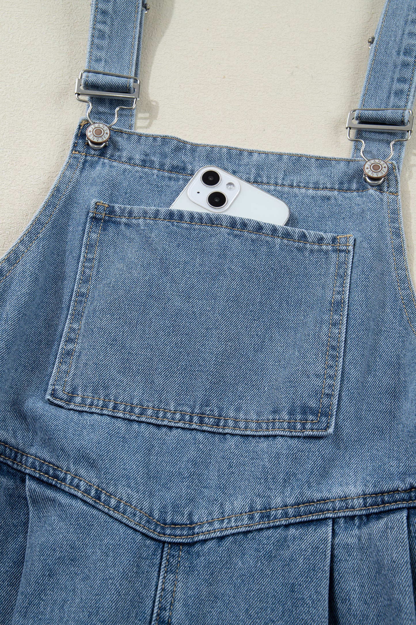 Sunlit Stitch Denim Overalls