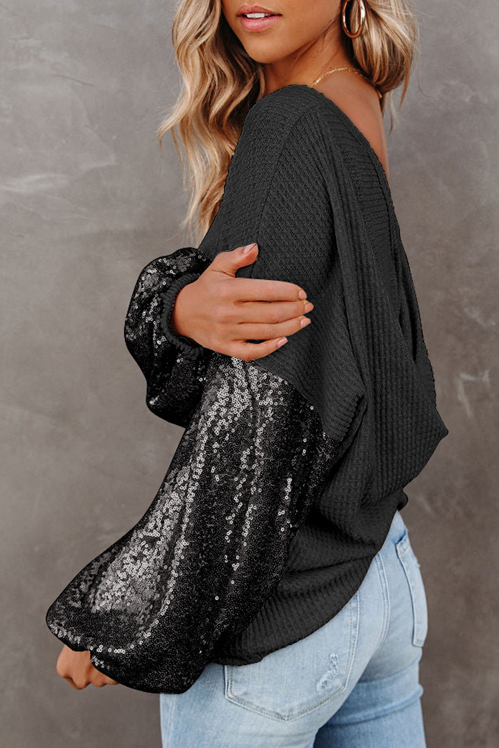 Midnight Shimmer Sleeve Pullover