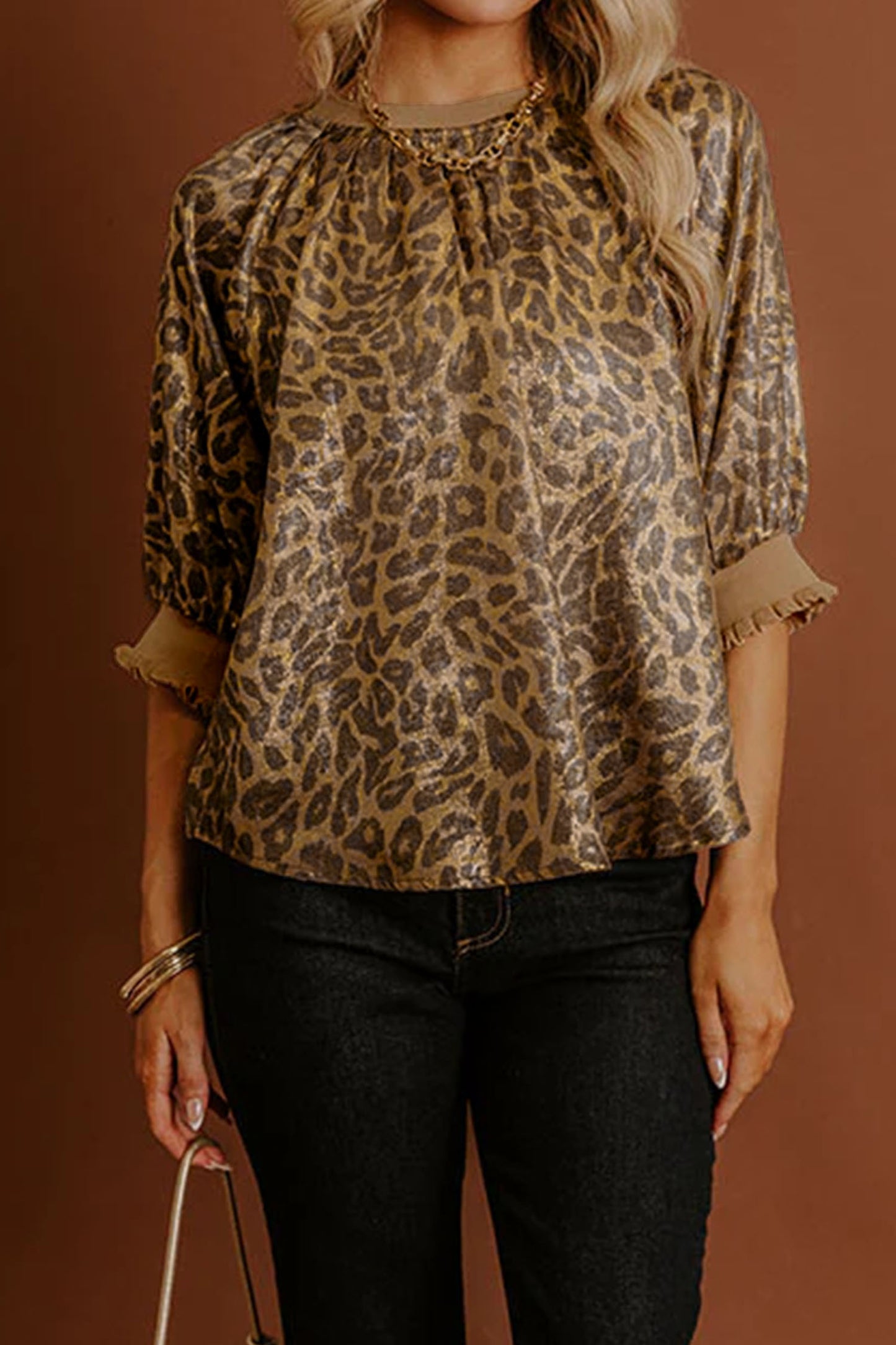 Golden Hour Leopard Blouse