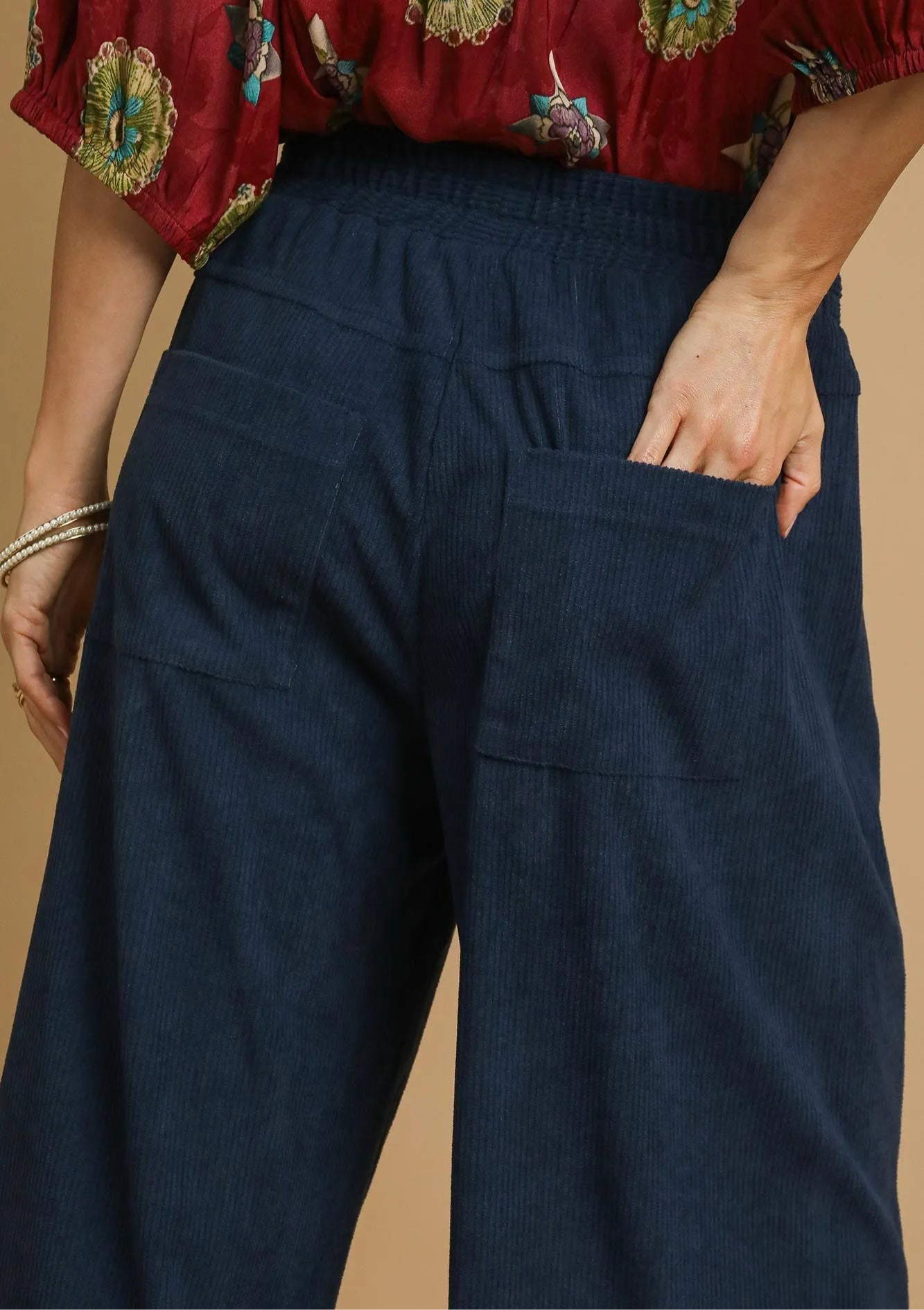 Umgee Wide-Leg Corduroy Pants