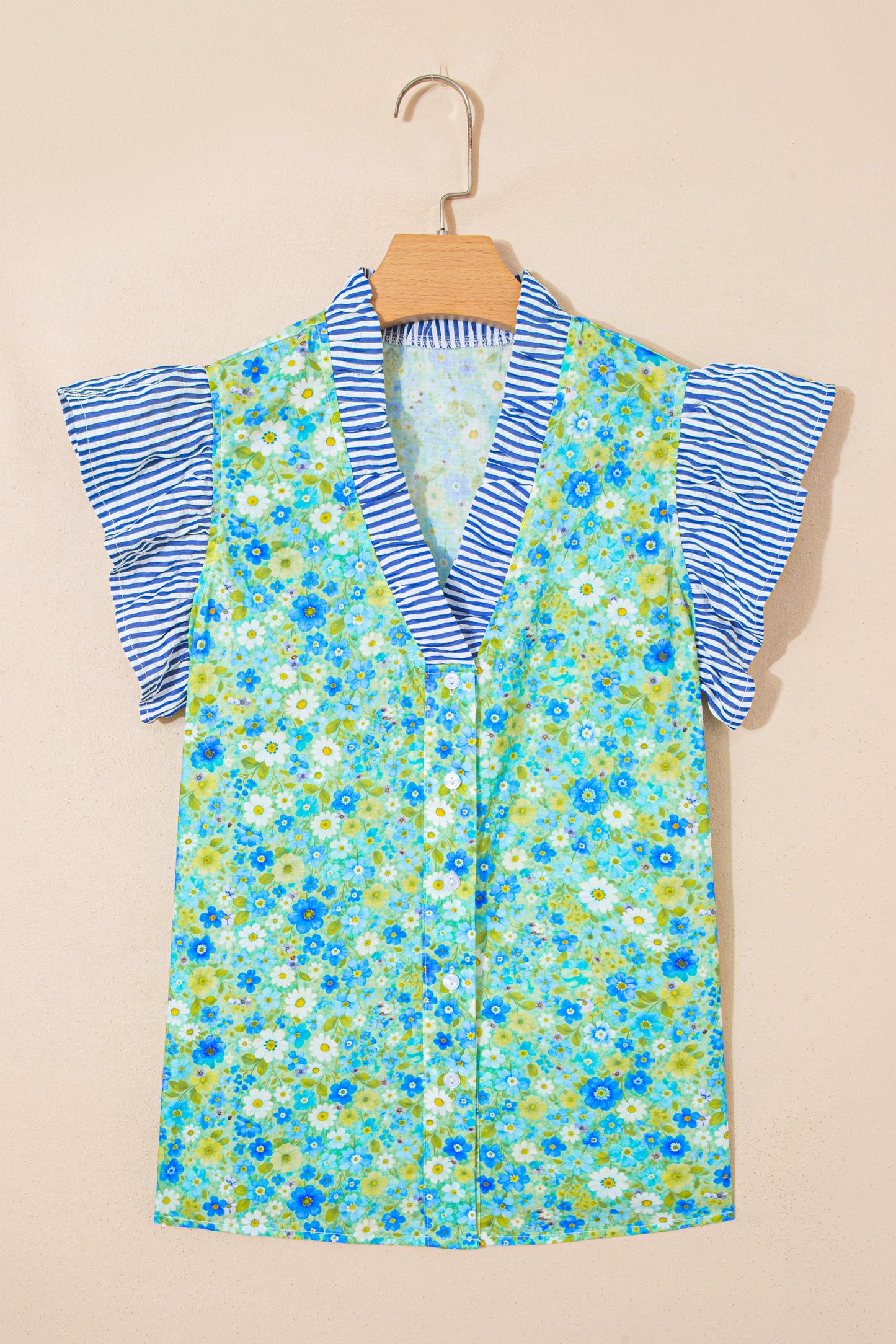 The Coastal Garden Ruffle Blouse