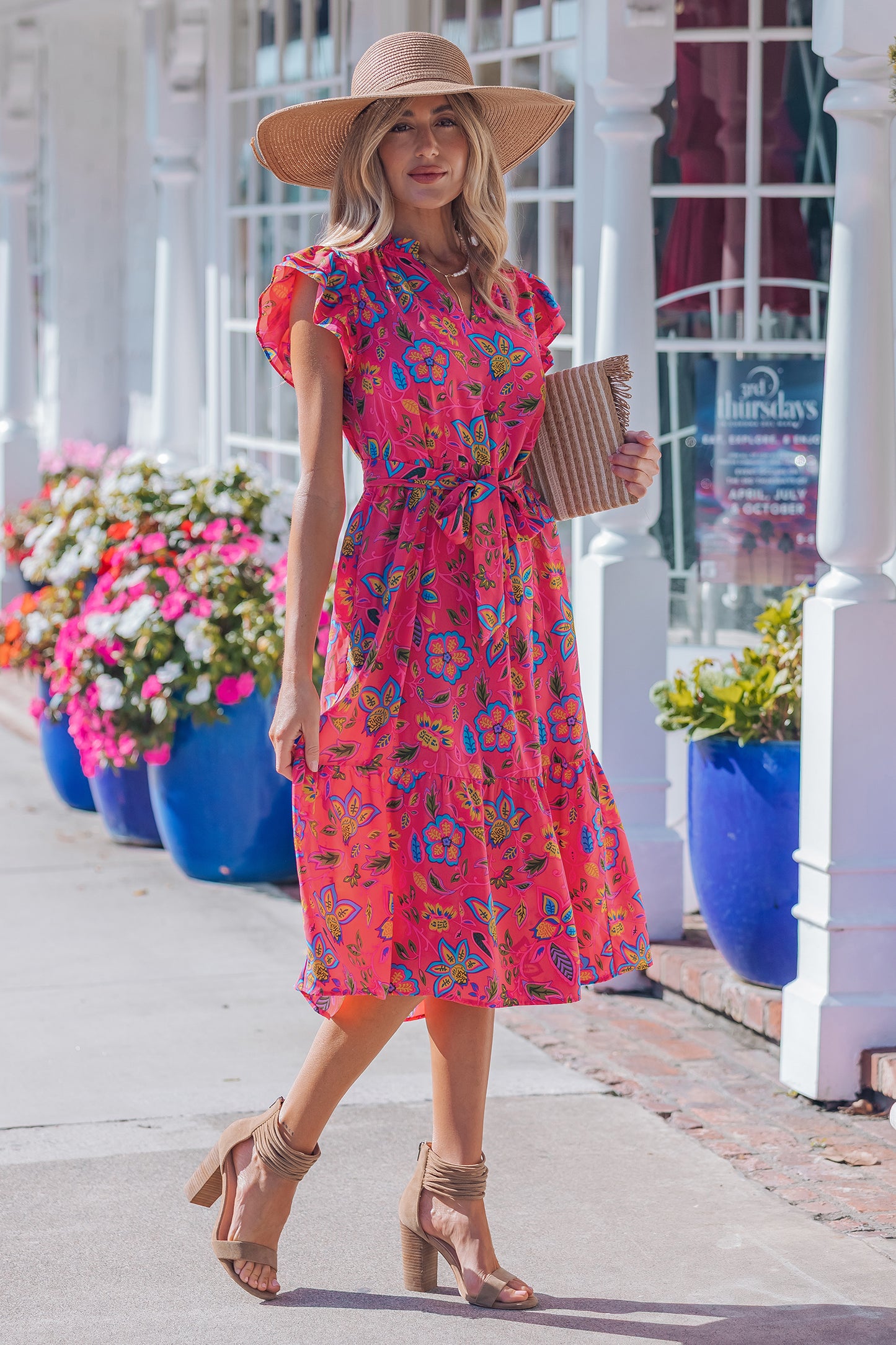 The Positano Petals Midi Dress