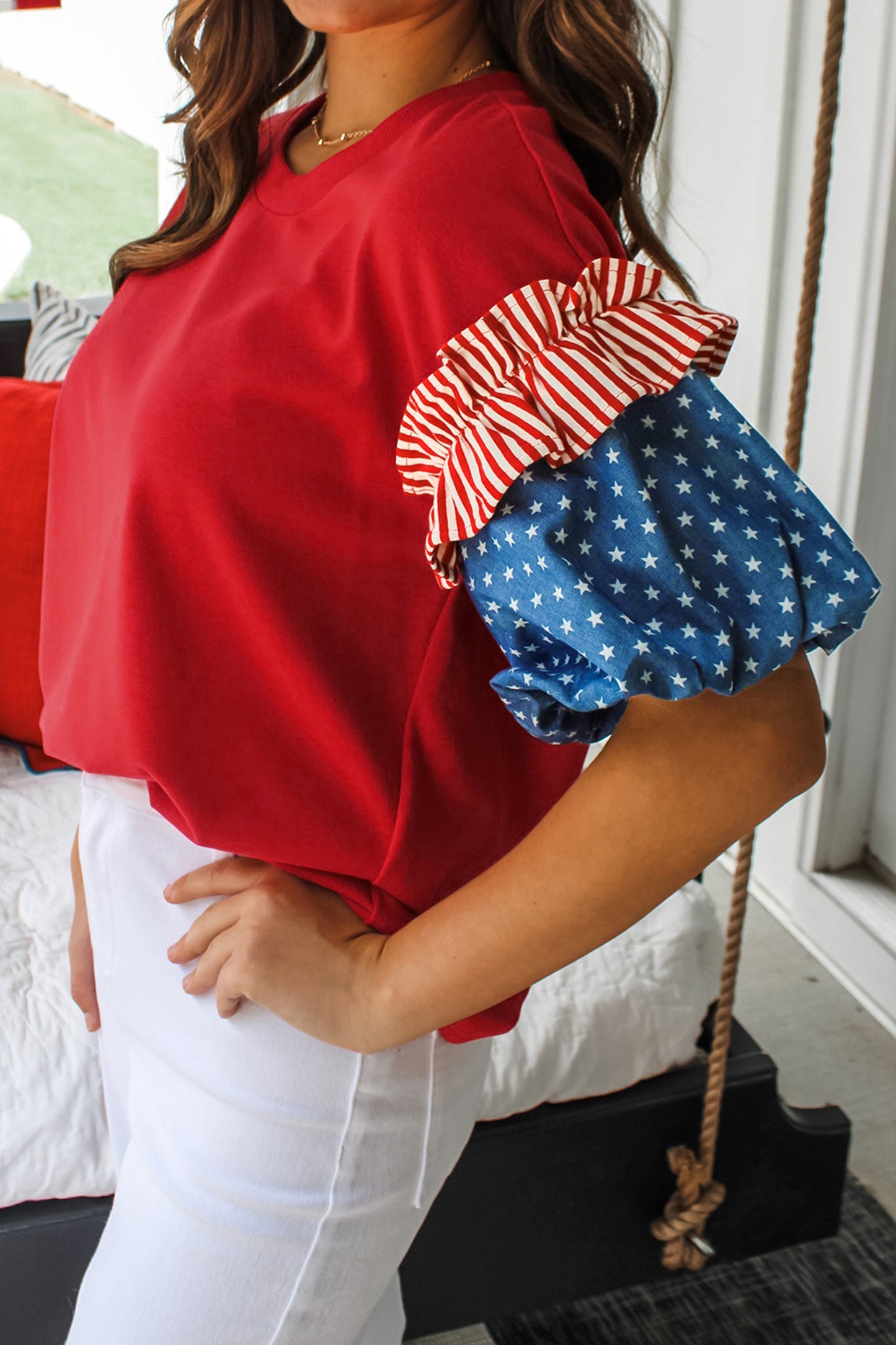 Liberty Belle Statement Blouse-Plus Size