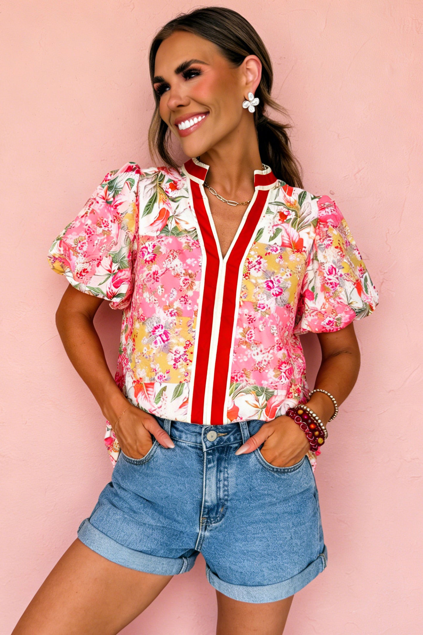 Rosé Garden Stripe Blouse