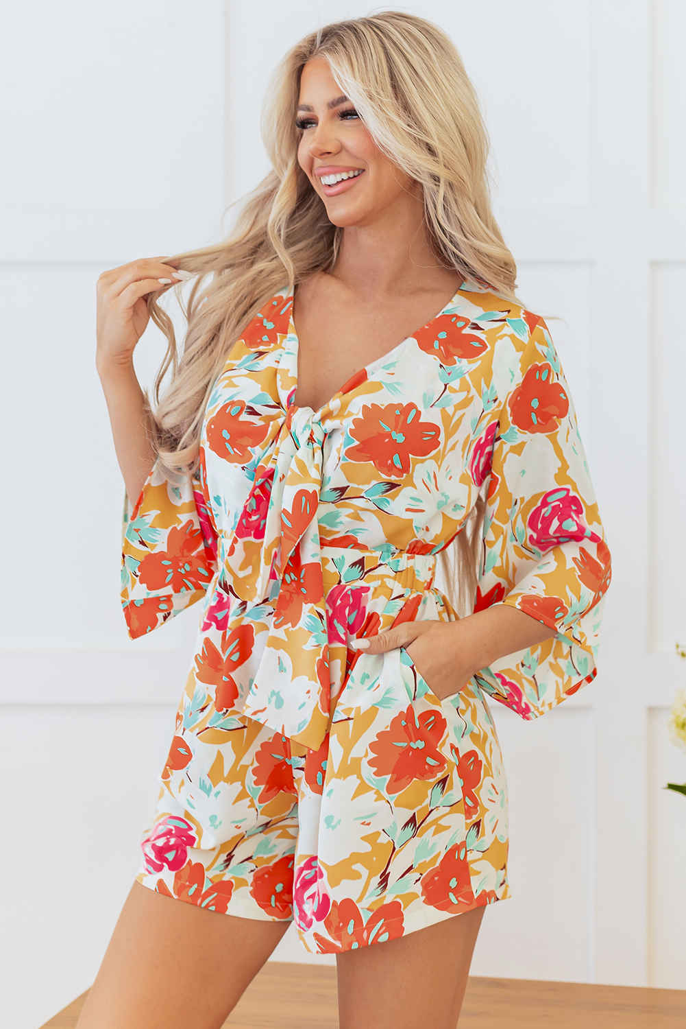The Sunset Garden Tie Romper