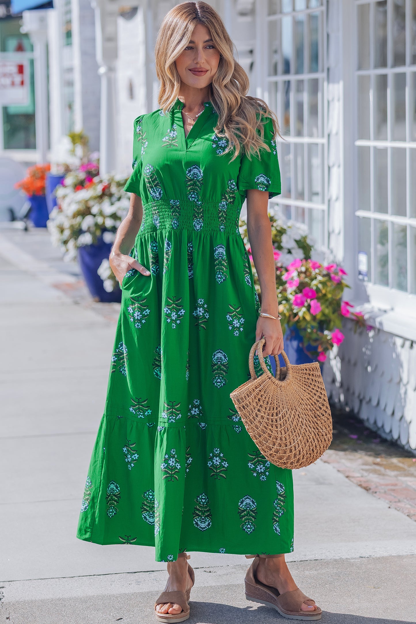Emerald Garden Tiered Maxi