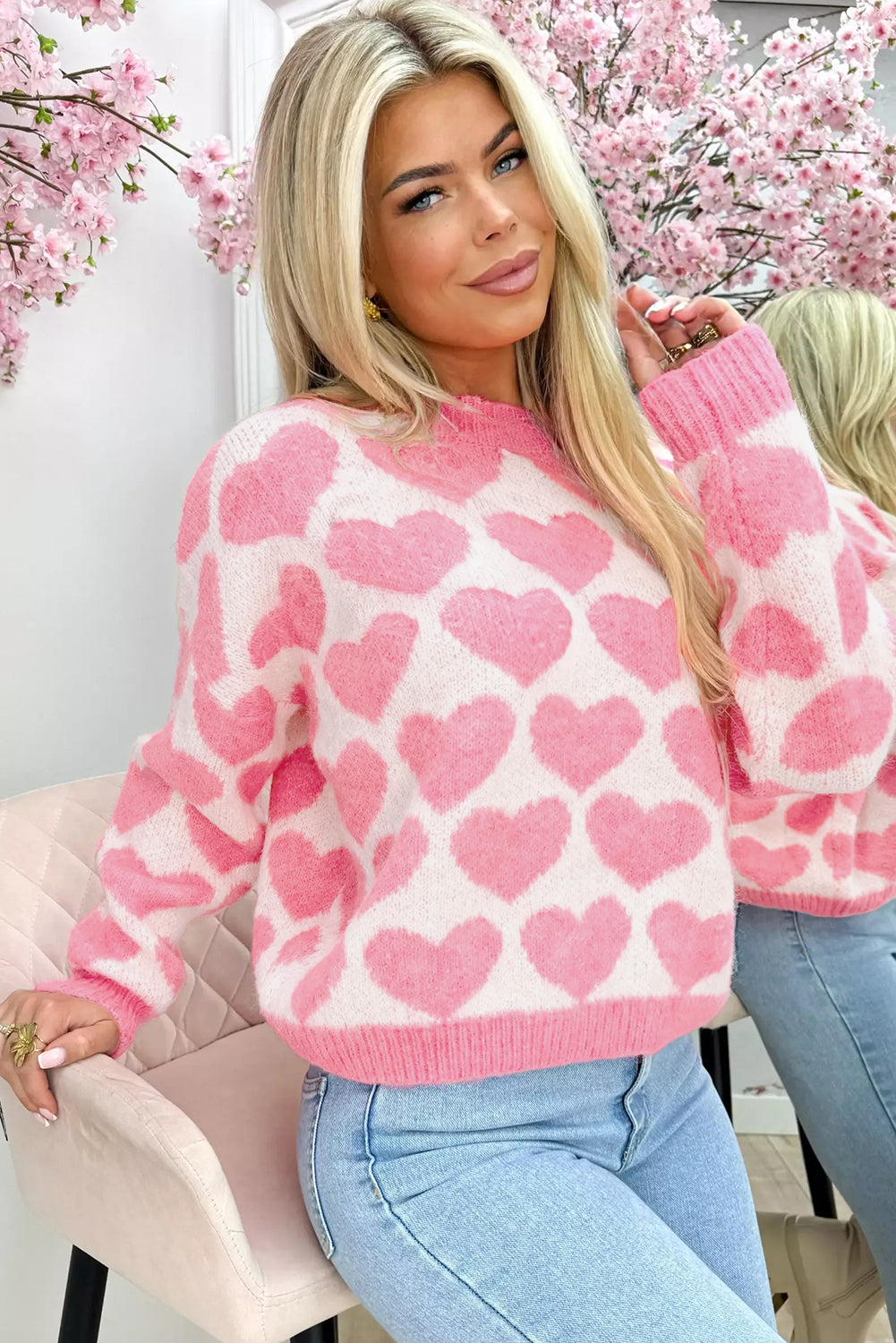 Blushing Hearts Sweater