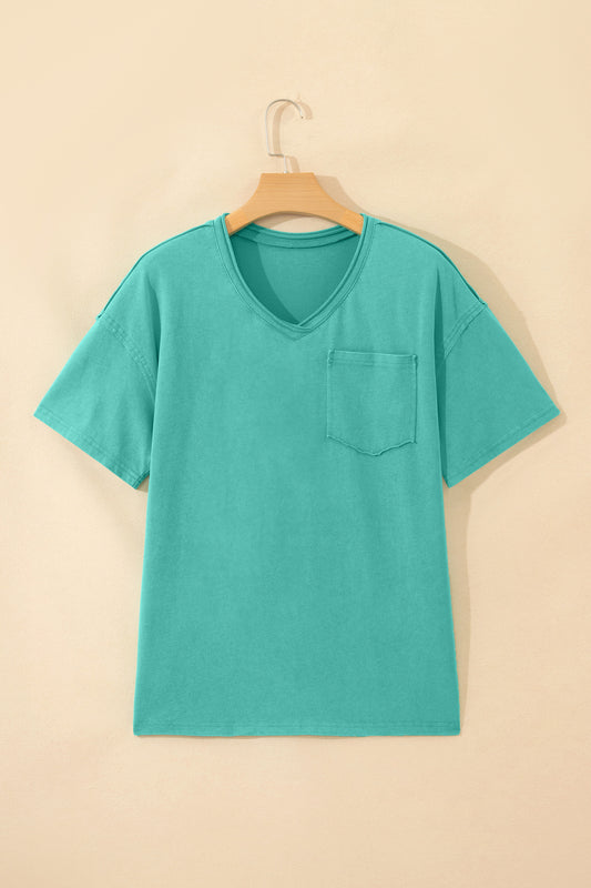 Mint Green Cotton Mineral Wash T Shirt