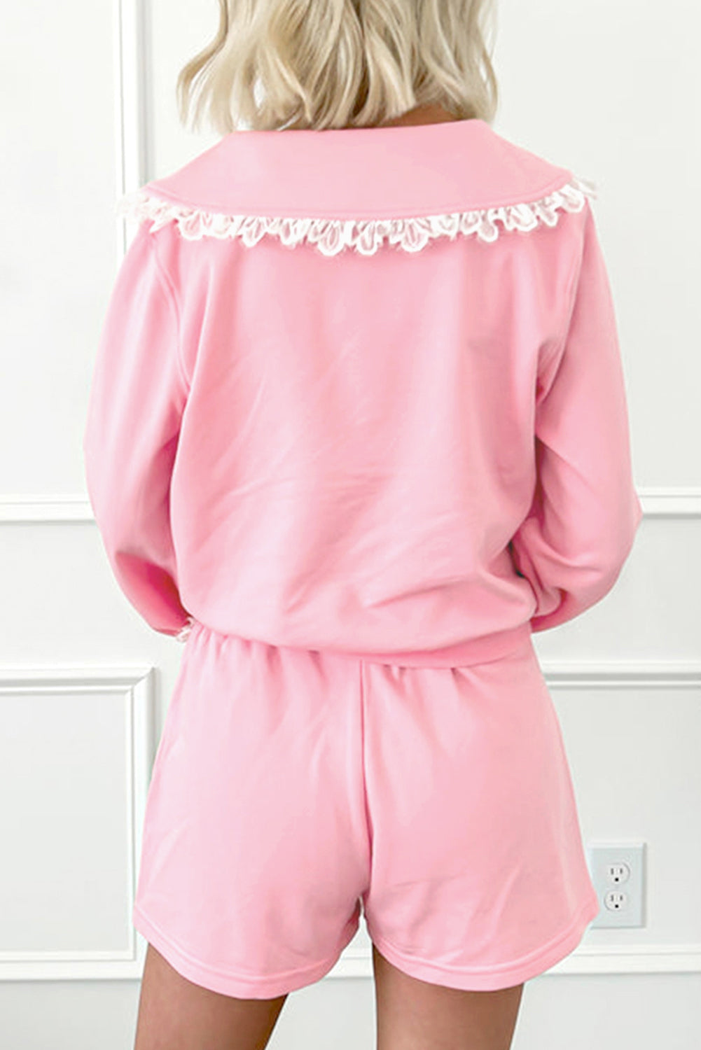 Blush Lace Trim Lounge Set