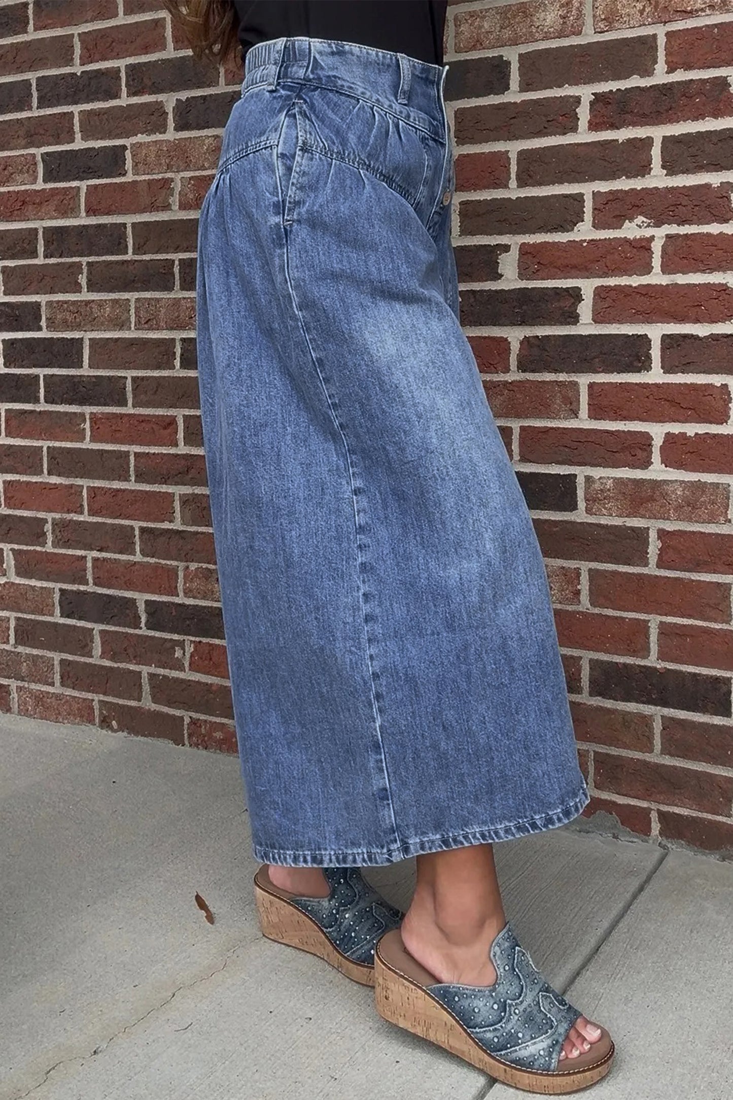 Harbor Breeze Button-Front Denim Pants