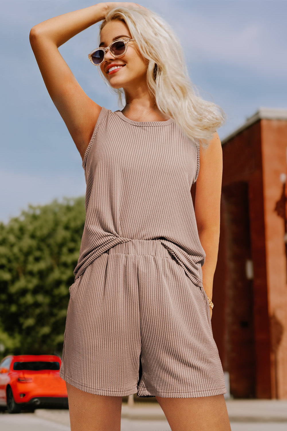Sandy Shores Ribbed Lounge Set