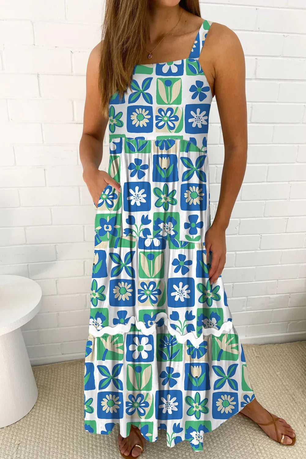 Garden Tile Tiered Maxi