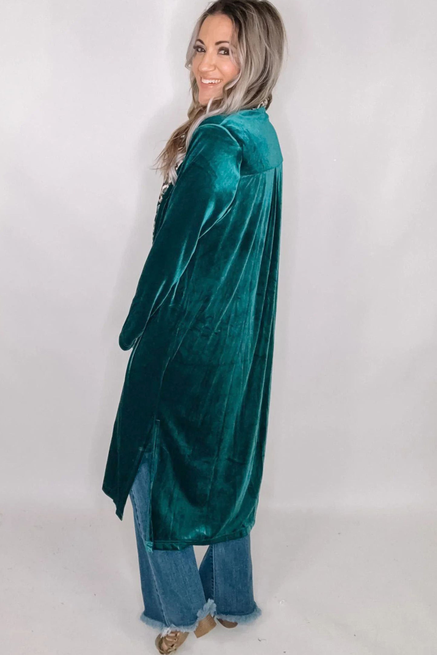 Emerald Wild Side Velvet Duster