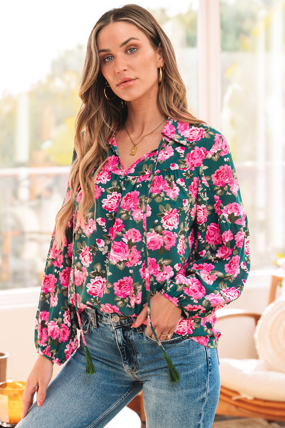The Garden Party Tie Blouse