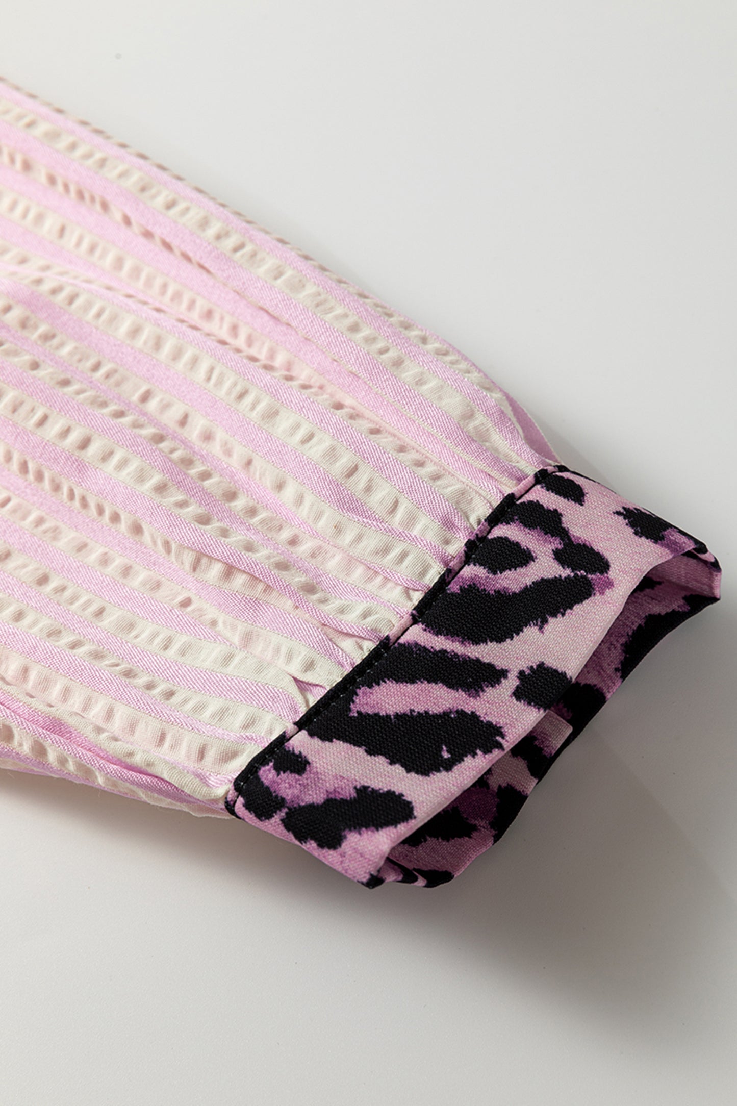 Blush & Bold Leopard Trim Blouse