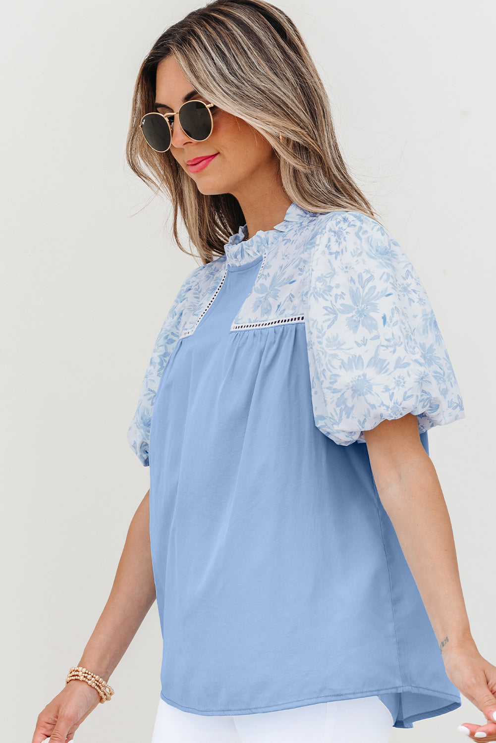 The Bluebell Breeze Puff Sleeve Blouse
