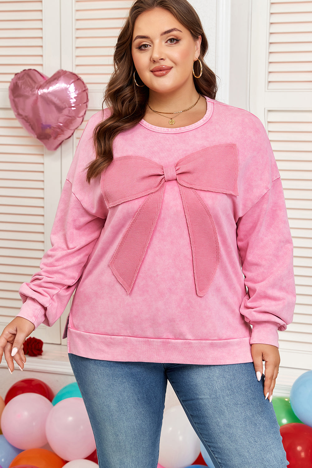 The Sweetheart Bow Lounge Plus Size Sweatshirt