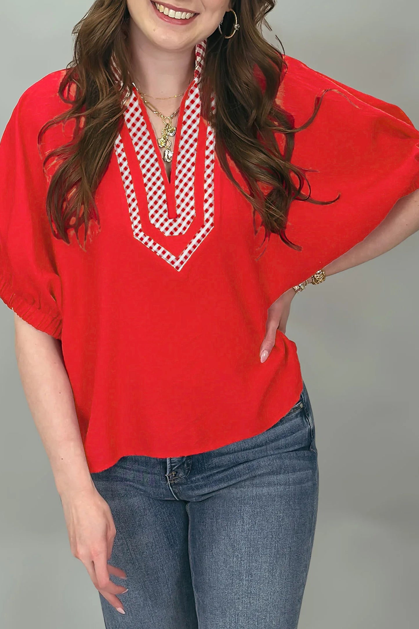 The Kickoff Classic Gingham Blouse