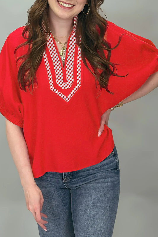 The Kickoff Classic Gingham Blouse