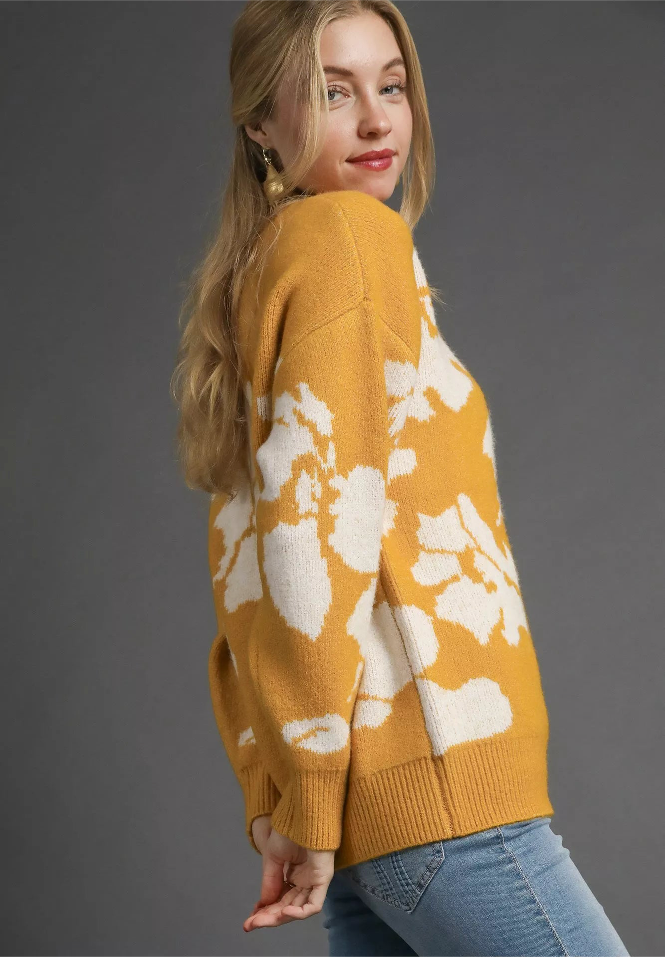 Umgee Floral Long Sleeve Sweater