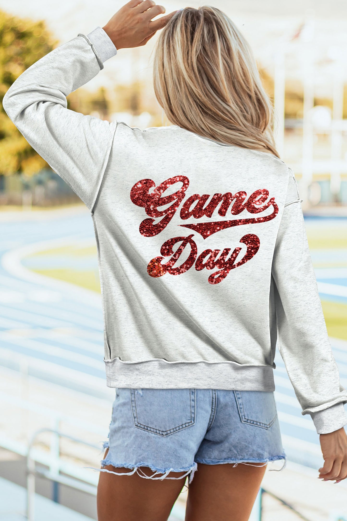 The Kickoff Sparkle Mock Neck Sweatshirt