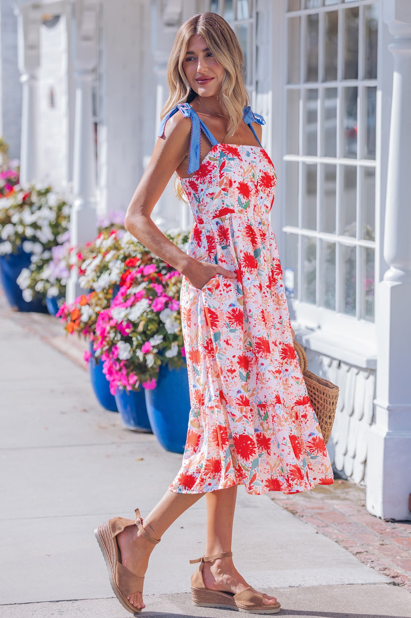The Scarlet Garden Midi Dress